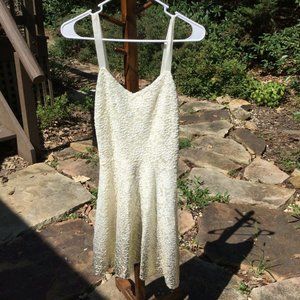 Free People Dress M Cream And Ombre Gold Metallic